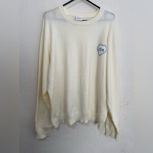LDR / Love Leather Merch Cream Knit Sweater • Lightweight Long Sleeve Crewneck